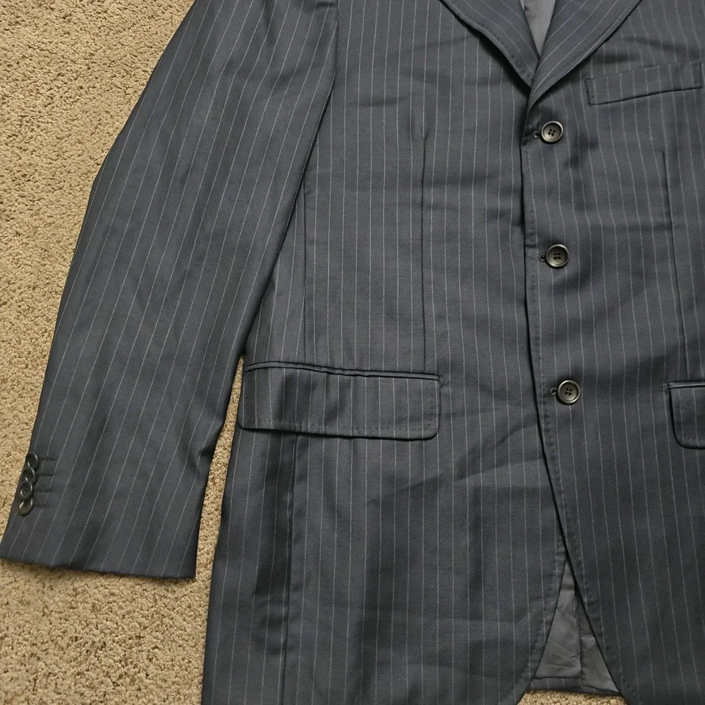 Eredi Pisano Loro Piana Navy Pinstripe Wool Suit Jacket Blazer Made in Italy‎